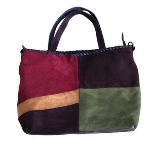 Patricia Nash Leather  Patchwork Suede Tote Bag - Multicolor Very Good Condition